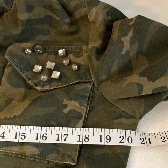PINK ENVELOPE Camouflage Teen Womens Jacket Zip Rhinestones Light Weight L Large - Picture 9 of 10